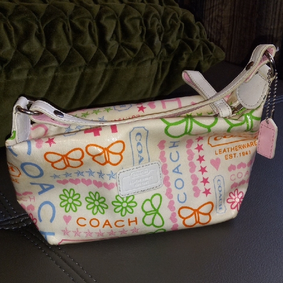 Coach Handbags - Coach Cream and Multicolor Shoulder Bag